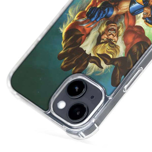 Marvel X-Men Wolverine Vs Sabretooth iPhone 15 MagSafe Case